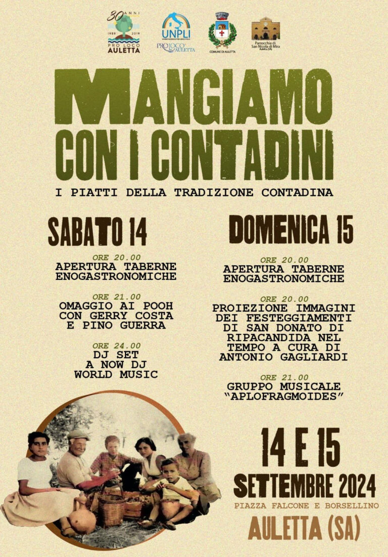 Auletta, “Mangiamo con i contadini”