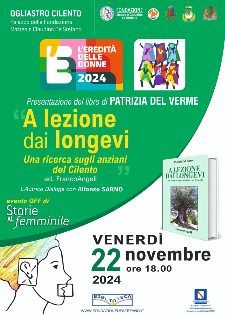 “Storie al Femminile”, a lezione dai longevi con Patrizia Del Verme