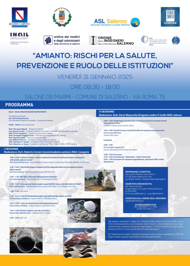 Amianto: rischi per la salute, prevenzione e ruolo delle istituzioni